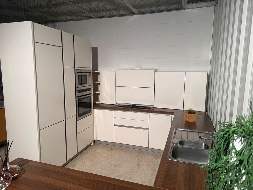 Hochwertige Einbauküche Inkl Geräte Grifflose Küche Weiß matt